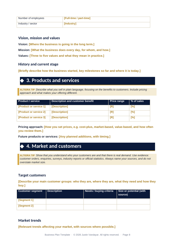 Preview page 3 of Business Plan Template