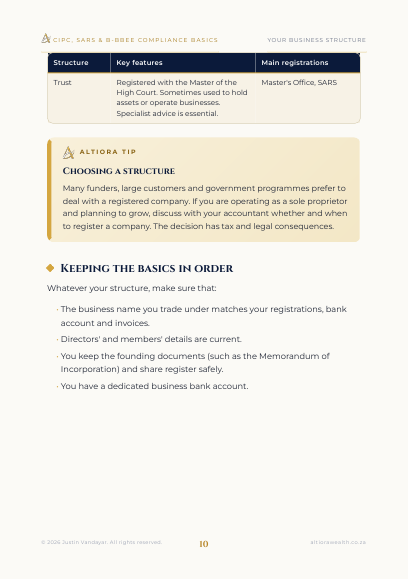 Preview page 2 of CIPC, SARS & B-BBEE Compliance Basics
