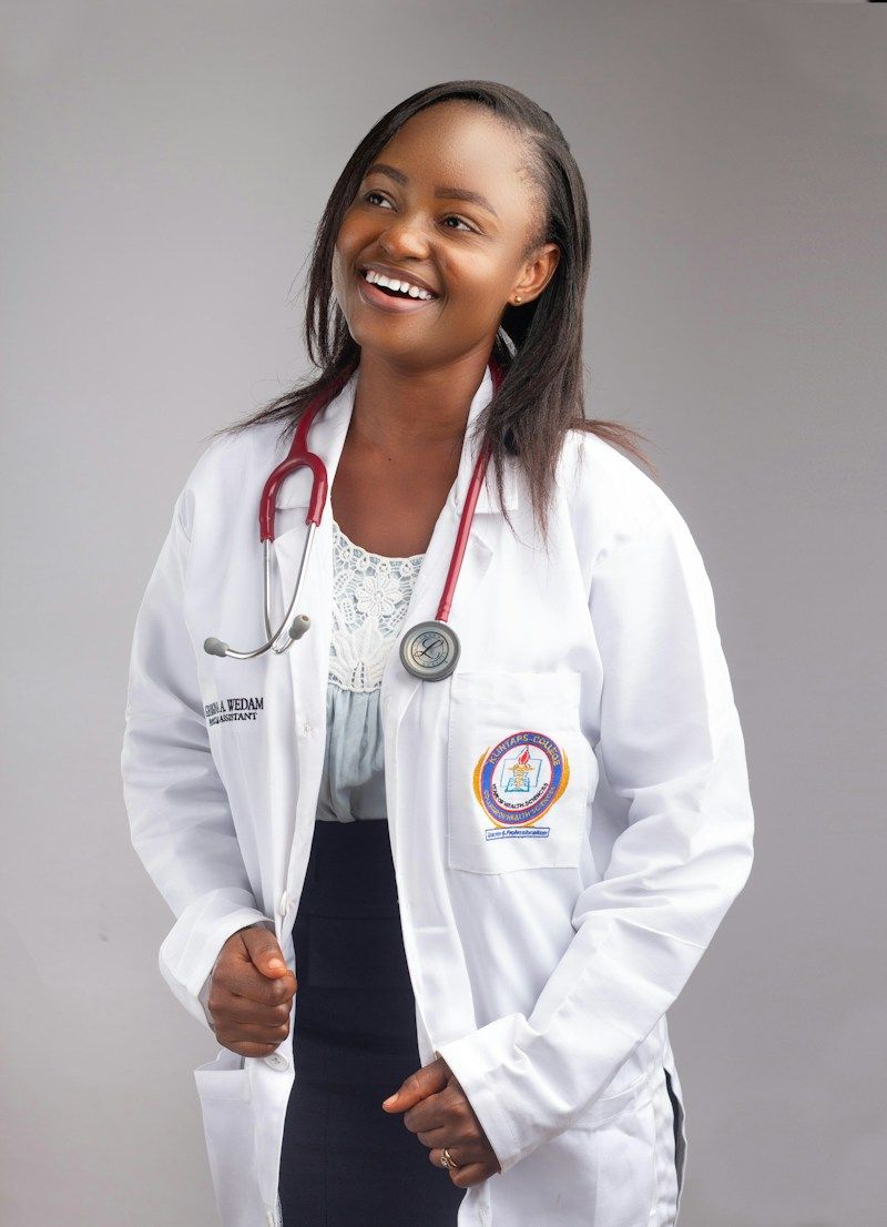 A doctor in a white coat with a stethoscope